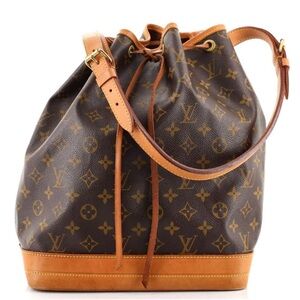 Louis Vuitton NOE LARGE Brown and Tan Monogram Drawstring Bag